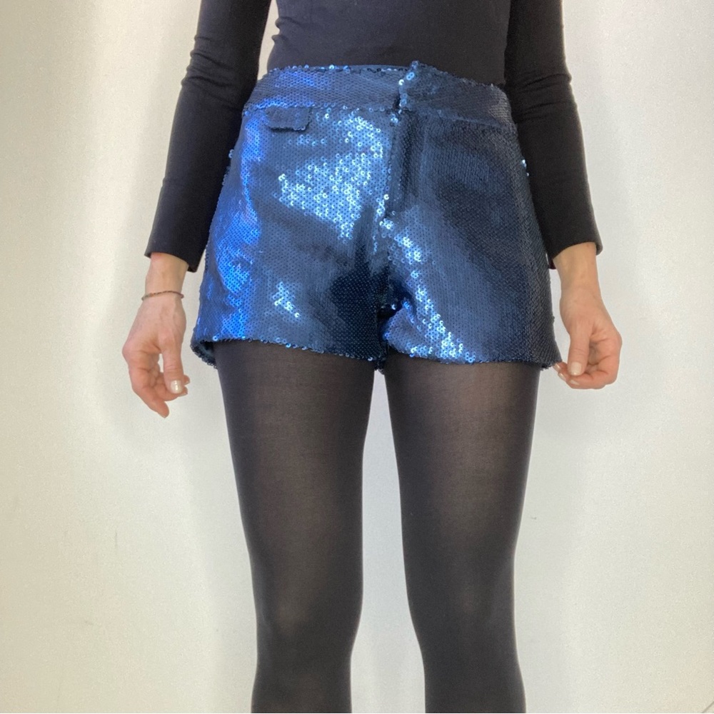 Electric Blue Sequined Shorts